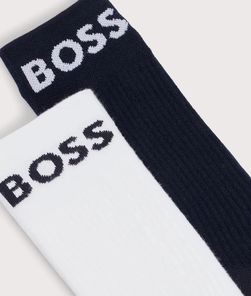Hugo Boss Mens 2 Pack Of Quarter Length Stretch Sport Socks